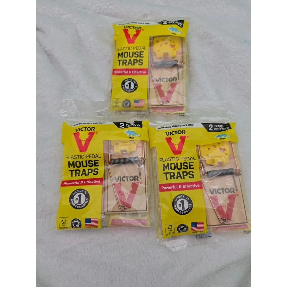Victor Wide Pedal Mouse‎ Traps Wooden Reusable 6 TRAPS